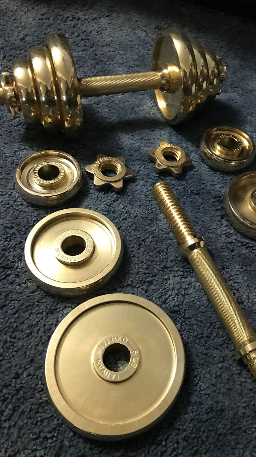 Quả tạ bằng vàng chắc chắn chỉ dành cho các đại gia đam mê thể dục. Chúng thường được sử dụng làm vật trang trí hơn là thiết bị tập luyện khi có giá hàng chục nghìn đô la.