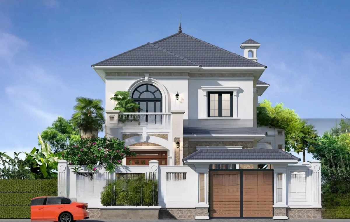 Nhà 2 tầng nổi bật với lớp ngói Nhật tinh tế được xếp xếp đều nhau. Ảnh: Noithatugia