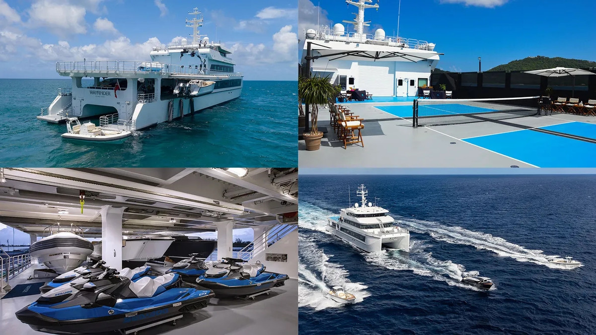 Mặc dù được thiết kế để vui chơi trên biển nhưng du thuyền cũng sở hữu những công nghệ tiên tiến như hệ thống điều khiển cầu, hệ thống an ninh ngoại vi từ xa MARSS NiDAR được tích hợp để phát hiện máy bay không người lái, bảo vệ sự yên bình và riêng tư của mọi khách hàng. Ảnh: Boatinternational