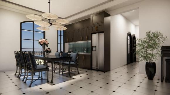 Nữ diễn viên cho biết căn nhà được thiết kế theo gu của gia chủ. Từ lần đầu tiên gặp kiến trúc sư đến lúc chốt hồ sơ thiết kế chỉ kéo dài chưa đầy 1 tháng. Ảnh: FBNV