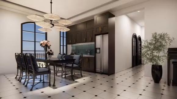 Nữ diễn viên cho biết căn nhà được thiết kế theo gu của gia chủ. Từ lần đầu tiên gặp kiến trúc sư đến lúc chốt hồ sơ thiết kế chỉ kéo dài chưa đầy 1 tháng. Ảnh: FBNV