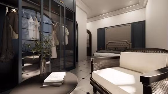 Phòng ngủ sang trọng và hiện đại. Ảnh: FBNV