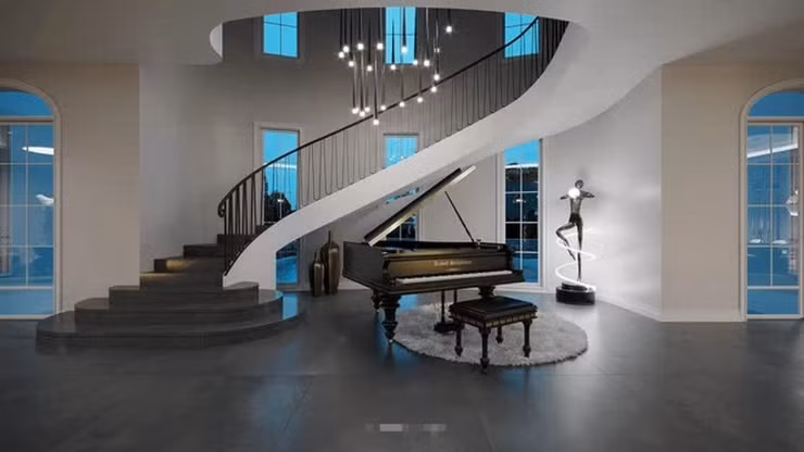 Phòng khách có thể được sử dụng làm sân khấu để nữ nghệ sĩ diễn hài. Ảnh: FBNV