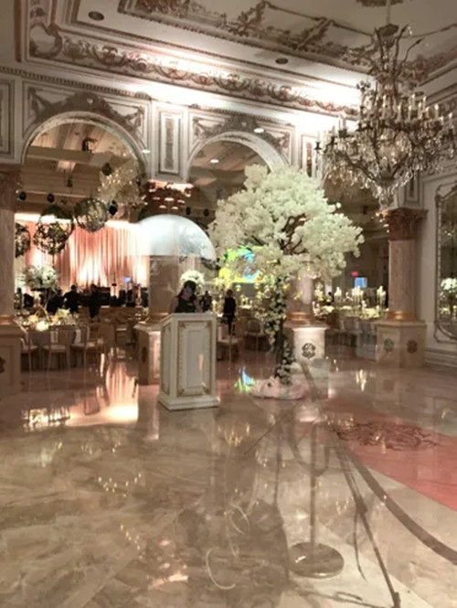 Ông Donald Trump cho xây một phòng khiêu vũ rộng gần 1.900 m2 với 7 triệu USD tiền dát vàng. Ảnh: Palmbeachpost