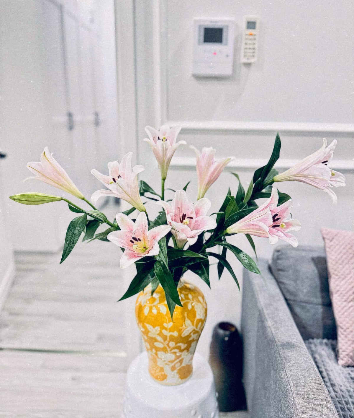 Trên trang cá nhân, BTV đến từ Nghệ An thường xuyên chia sẻ những hình ảnh về không gian sống hiện tại và sở thích cắm hoa của mình. Ảnh: FB Trần Minh Trang