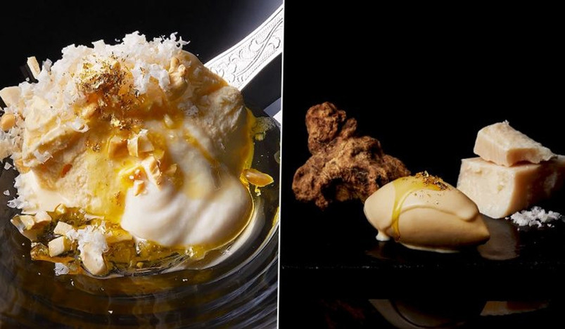 Ngoài ra, nhà sản xuất còn khuyên thực khách nên kết hợp nếm thử món kem này với rượu sake hoặc rượu vang trắng của Pháp. Ảnh: CNN