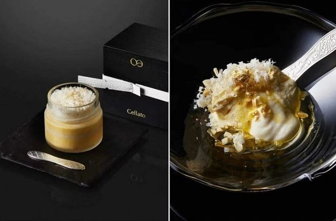 Món kém có giá đắt như vậy là bởi trong thành phần bao gồm lá vàng ăn được, pho mát Parmigiano Reggiano và bã rượu sake. Ảnh: The Straits Times