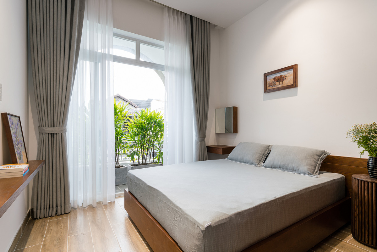 Các khu vực riêng tư hơn được bố trí ở tầng trên.