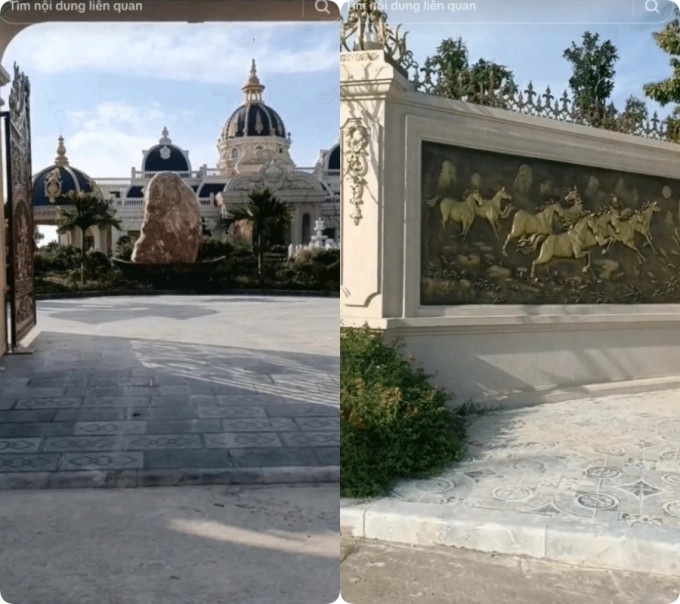 Ngay từ bên ngoài, căn biệt thự đã khiến dân tình phải xuýt xoa với hàng rào kiên cố, vững chãi, cánh cổng được mạ vàng tinh xảo đến từng chi tiết. Ảnh: Taitien_12