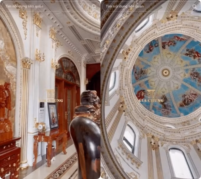 Nội thất bên trong bằng gỗ với thiết kế mang đậm nét vương giả. Ấn tượng nhất là mái vòm được xây dựng mô phỏng lối kiến trúc của các lâu đài cổ châu Âu. Ảnh: Phaochigiachung