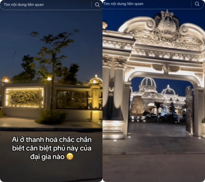 Mới đây, mạng xã hội xôn xao trước những hình ảnh xa hoa tráng lệ của ngôi biệt thự trăm tỷ tại một vùng quê xứ Thanh. Ảnh: Nhamaysanxuatnhomduc