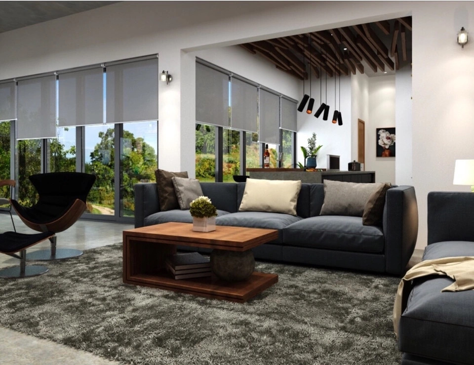 Phòng khách liên thông với bếp và khu vực phòng ăn. Ảnh: Dân trí