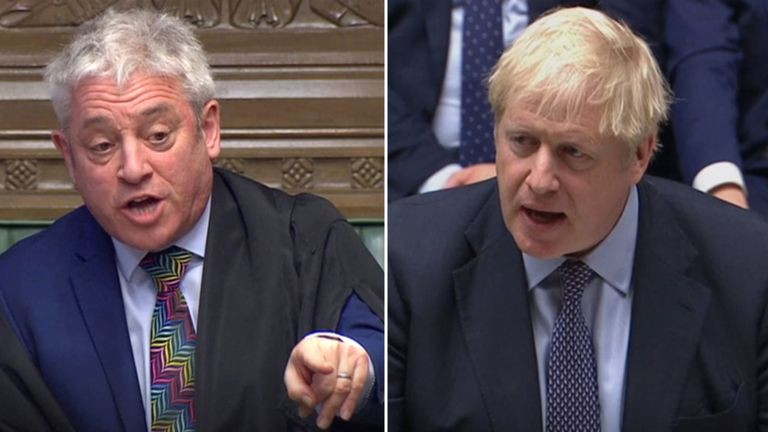 Trong khi đó, Chủ tịch Quốc hội Anh John Bercow ngày 21/10 yêu cầu chính phủ không đưa thoả thuận Brexit của Thủ tướng Johnson ra bỏ phiếu lần nữa. Ảnh: Sky. 