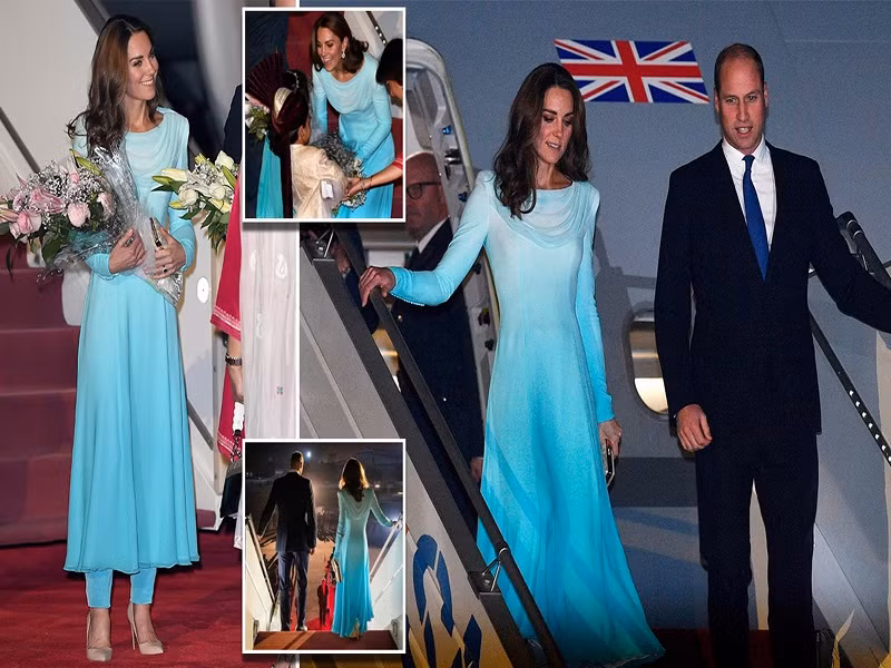 Theo Daily Mail, vợ chồng Công nương Kate Middleton và Hoàng tử William đã có mặt tại căn cứ không quân Nur Khan ở Rawalpindi lúc 21h30 ngày 14/10 trong khuôn khổ chuyến công du Pakistan. (Nguồn ảnh: Daily Mail)
