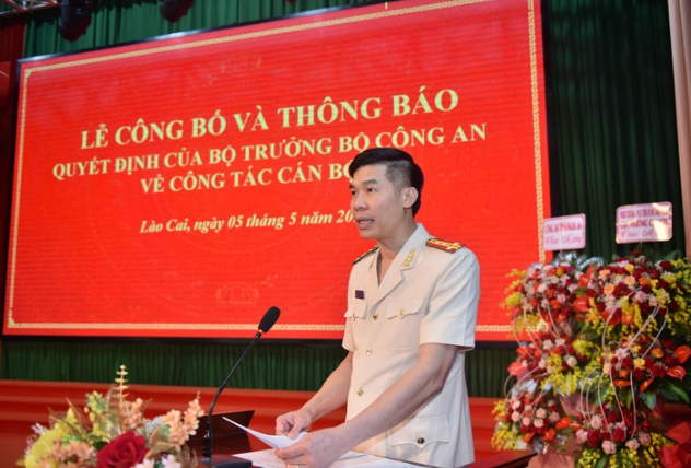 Ngày 5/5, Công an tỉnh Lào Cai tổ chức lễ công bố và thông báo quyết định của bộ trưởng Bộ Công an về công tác cán bộ. Theo đó, Bộ trưởng Bộ Công an quyết định điều động Đại tá Lưu Hồng Quảng - giám đốc Công an tỉnh Lào Cai - đến nhận công tác mới tại Bộ Công an. Đồng thời công bố quyết định điều động, bổ nhiệm Đại tá Cao Minh Huyền - Phó Giám đốc Công an tỉnh Nghệ An - giữ chức vụ Giám đốc Công an tỉnh Lào Cai. 