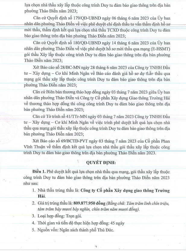 TP HCM: Gói thầu tại phường Thảo Điền có về tay Cty Trường Hải? - Hình 5 TP HCM: Goi thau tai phuong Thao Dien co ve tay Cty Truong Hai?-Hinh-5
