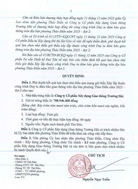 TP HCM: Gói thầu tại phường Thảo Điền có về tay Cty Trường Hải? - Hình 3 TP HCM: Goi thau tai phuong Thao Dien co ve tay Cty Truong Hai?-Hinh-3