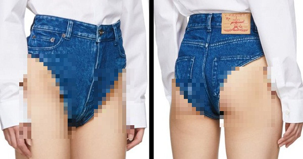 Mẫu quần jean siêu ngắn này có lẽ chỉ phù hợp xuất hiện trên các sàn diễn thời trang. Khoảng hở phô phang khiến nhiều người e dè chọn mặc trước đám đông.