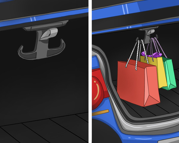 Cốp ô tô thường được thiết kế một móc nhỏ trên trần khiến nhiều người khó hiểu. Sự thực chúng là chi tiết tưởng thừa nhưng hữu dụng, giúp công việc vận chuyển dễ dàng hơn khi cần mang theo vật dễ vỡ.