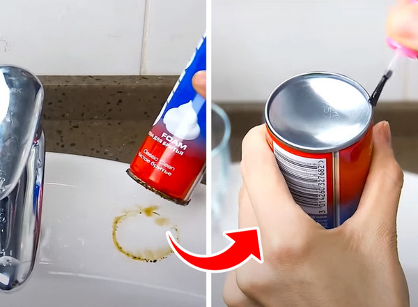 Dùng sơn móng tay để ngăn chai lọ gỉ sét. Độ ẩm cao trong phòng tắm, bếp có thể khiến đáy chai lọ kim loại gỉ sét theo thời gian. Để ngăn ngừa, bạn có thể dùng sơn móng tay phủ lên vùng đáy như hình. Nhiều người thực sự ấn tượng với hiệu quả của mẹo làm việc nhà này.