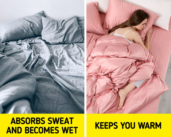 Ga trải giường không phù hợp. Ga trải giường không đơn thuần là vật dụng trang trí, nó ảnh hưởng đến chất lượng giấc ngủ của bạn. Nhiều người thường chọn ga chất liệu bông song đây không phải chất liệu tốt nhất cho giấc ngủ.