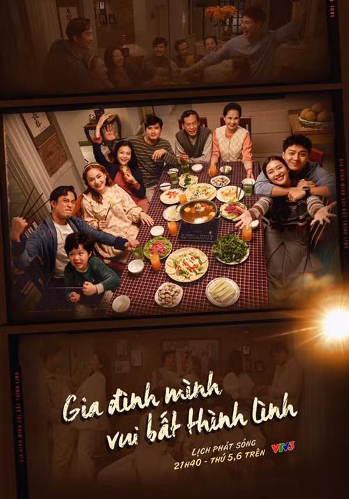 Gia đình mình vui bất thình lình đang lọt top 5 đề cử Phim truyền hình ấn tượng ở VTV Awards 2023. Ảnh: VTV