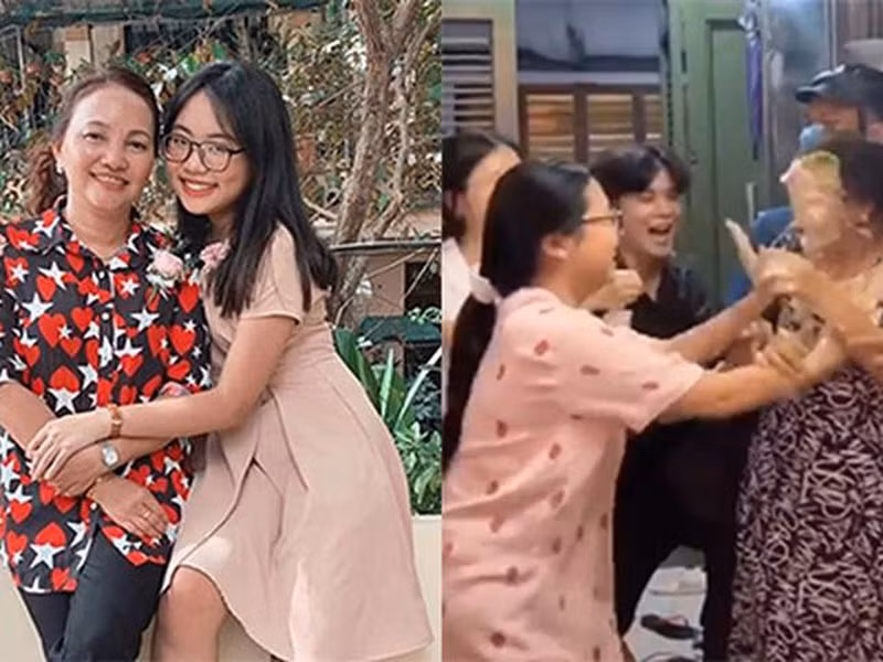 Năm 2020, Phương Mỹ Chi gây tranh cãi vì vô tư trét bánh kem lên mặt mẹ khiến mẹ của nữ ca sĩ muốn bỏ chạy. Một số cư dân mạng cho rằng hành động của Phương Mỹ Chi chỉ vui đùa, không có gì thái quá. Tuy nhiên, nhiều bình luận chê việc bôi trét kem đầy mặt người lớn của Phương Mỹ Chi là đùa giỡn quá đà, mất vệ sinh. Giọng ca Quê em mùa nước lũ cho biết, ngày sinh nhật mẹ cô vui là được. Ảnh: Yan.