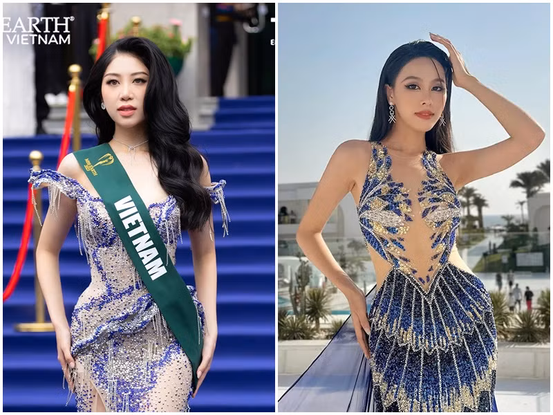  Á hậu Ngọc Hằng (phải) và Hoa hậu Lan Anh đang thi hoa hậu quốc tế. Ngọc Hằng tham gia Hoa hậu Liên lục địa 2023 - Miss Intercontinental 2023 còn Lan Anh là đại diện Việt Nam ở Hoa hậu Trái đất 2023 - Miss Earth 2023. Ảnh: Miss Earth Vietnam, FBNV.