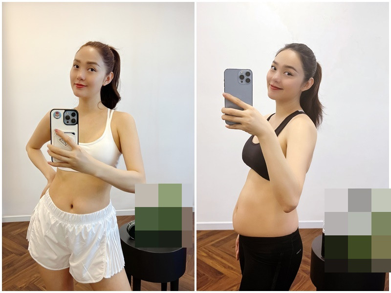 Mẹ bỉm sữa Vbiz Minh Hằng cũng cố gắng lấy lại vóc dáng sau sinh. Nữ ca sĩ tập luyện nhẹ nhàng kết hợp chườm nóng bụng.