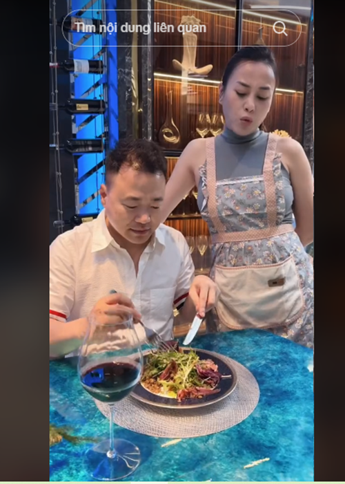 Shark Bình khen ngợi món ăn của Phương Oanh. Ảnh chụp màn hình.