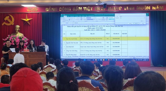 Đông Anh đấu giá gần trăm lô đất giá từ 30 triệu/m2 trở lên Dong Anh dau gia gan tram lo dat gia tu 30 trieu/m2 tro len