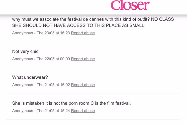 Cư dân mạng tại Pháp mắng Ngọc Trinh "rẻ tiền" và muốn cấm những cô gái như Ngọc Trinh tại Cannes. Ảnh: Vietnamnet