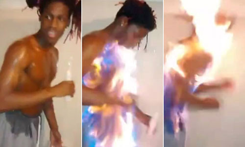 Rung minh nguoi me thich thu quay video con trai tu thieu