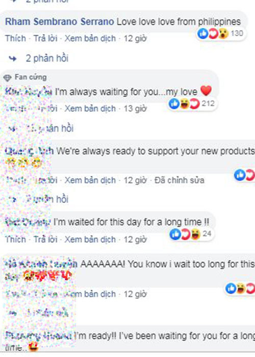 Các fan quốc tế cũng bày tỏ sự quan tâm trước những chia sẻ của nam ca sĩ gốc Thái Bình.