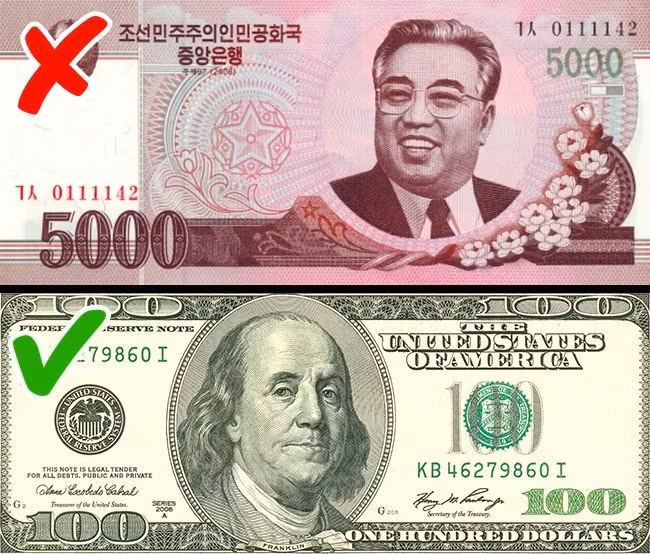 3. Người nước ngoài không thể sử dụng tiền Triều Tiên: Khách du lịch không được phép sử dụng đồng tiền quốc gia Triều Tiên. Trong các cửa hàng địa phương cho người nước ngoài, du khách có thể thanh toán bằng euro, yuans, wons Hàn Quốc và thậm chí cả đô la Mỹ.