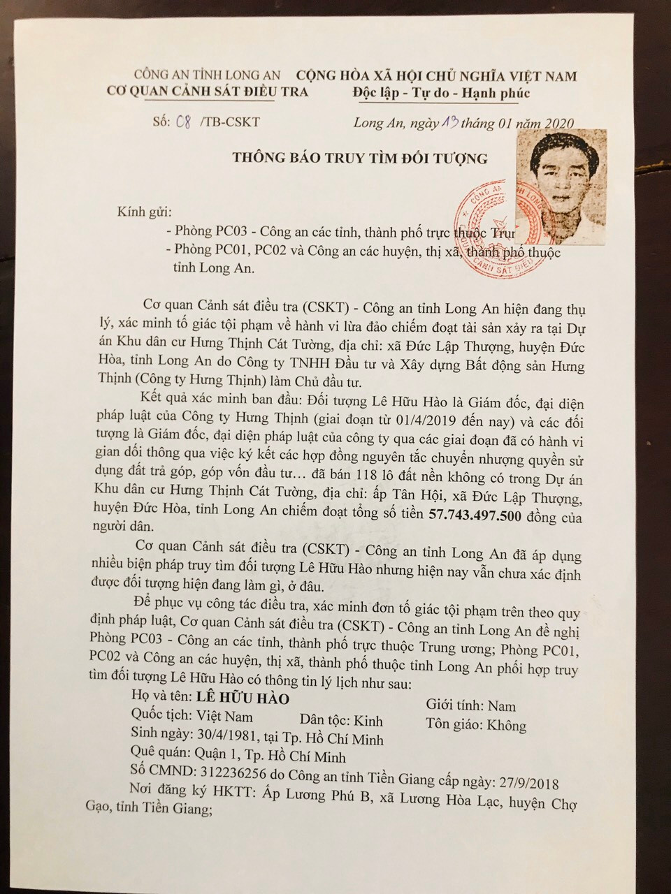 Truy tim loat lanh dao cong ty Hung Thinh lua dao gan 60 ty dong