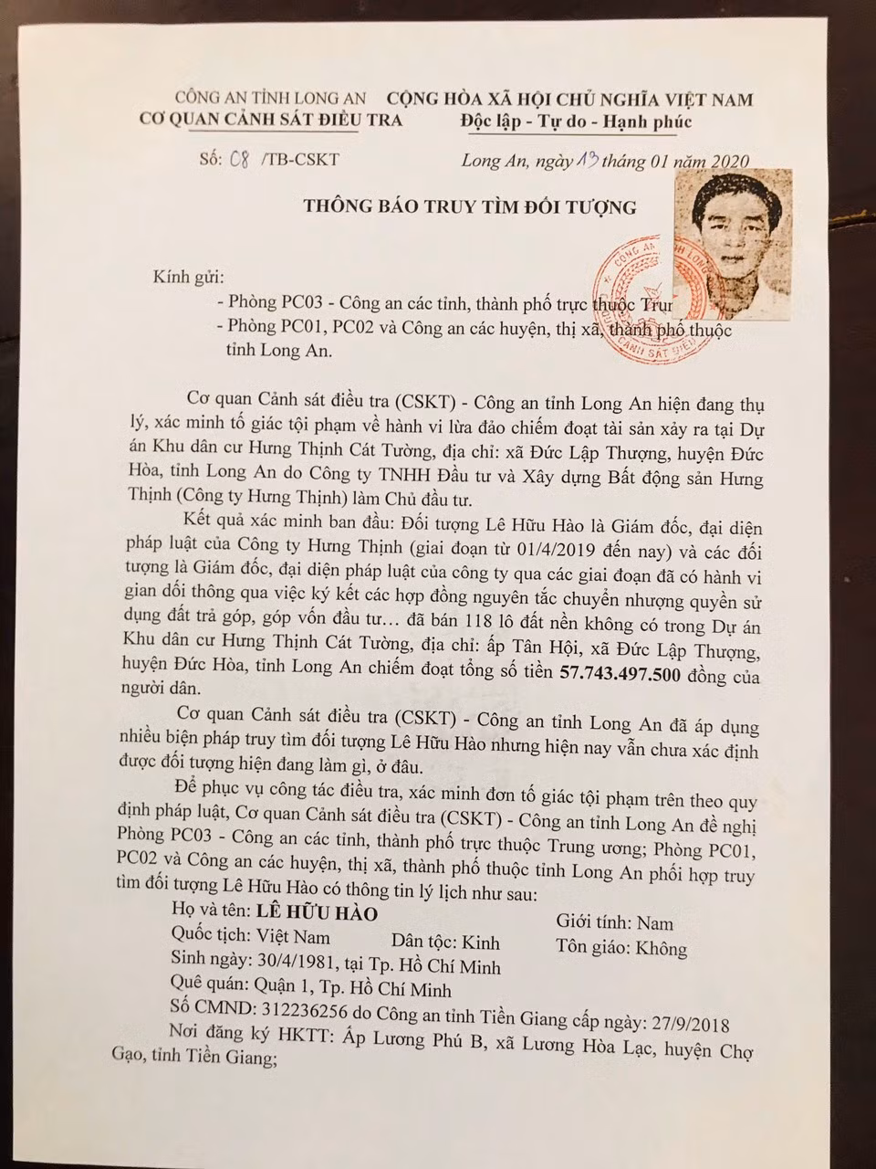 Truy tim loat lanh dao cong ty Hung Thinh lua dao gan 60 ty dong