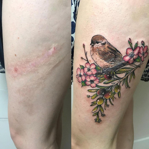 Một thách thức lớn khác với thợ xăm che sẹo là làm sao để hình xăm thật hài hòa, nhìn tự nhiên nhất có thể, người khác nhìn vào không nhận ra đối phương dùng hình xăm che sẹo.