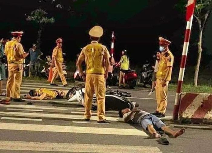 Thanh niên trốn đo nồng độ cồn, lao thẳng vào CSGT ở Vĩnh Phúc Thanh nien tron do nong do con, lao thang vao CSGT o Vinh Phuc