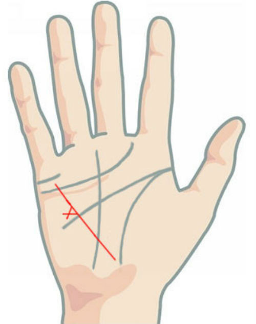 Hình chữ thập xuất hiện trên đường chỉ tay này có thể là dấu hiệu chủ nhân bị vấn đề nghiêm trọng về sức khỏe do tai nạn.