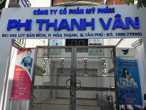 Công ty cổ phần mỹ phẩm Phi Thanh Vân tại Q.Tân Phú, TP.HCM. Ảnh: Internet.