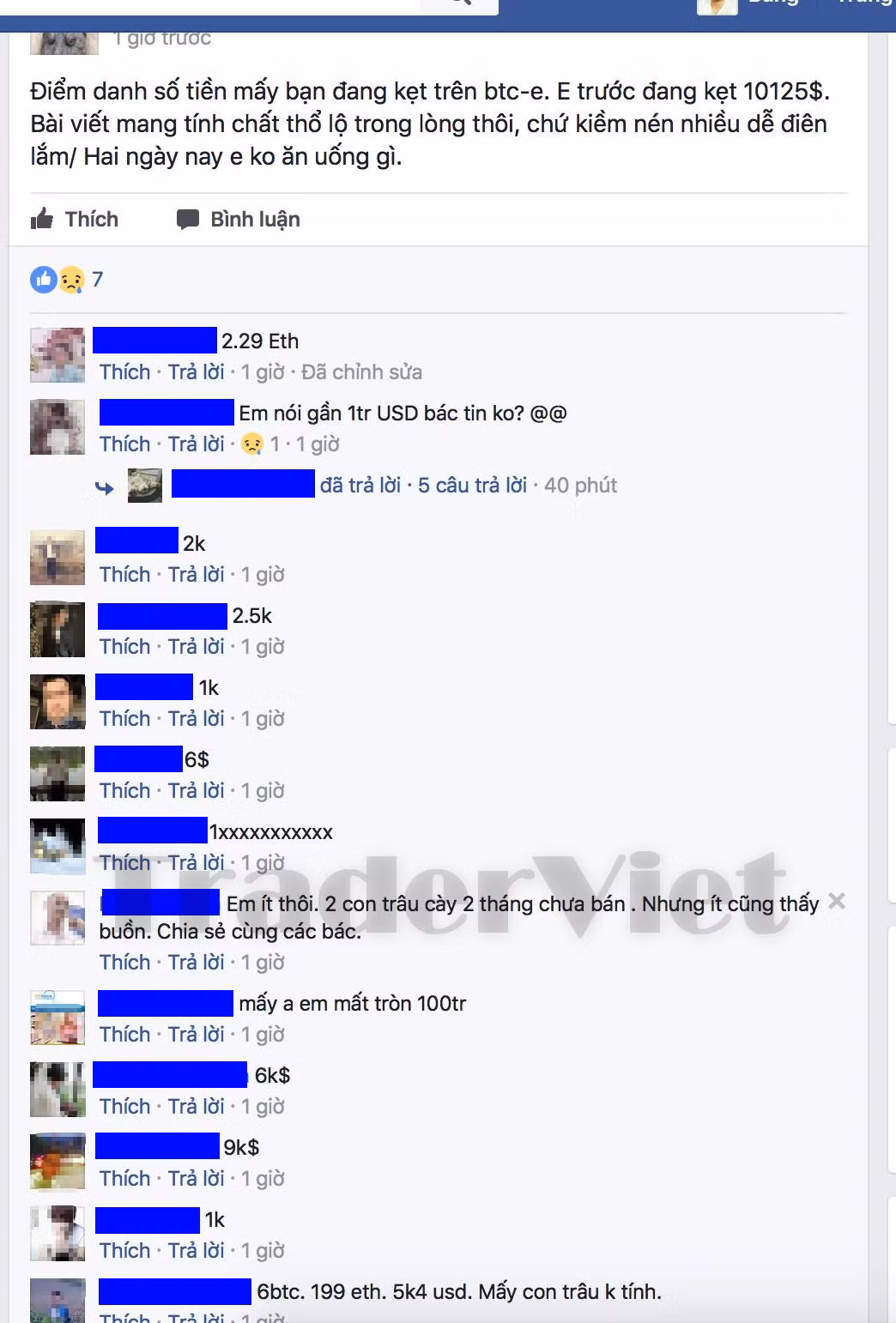 Chia sẻ về khoản tiền bị kẹt trên sàn giao dịch BTC-e của nhiều trader người Việt. Ảnh: Báo Giao thông.