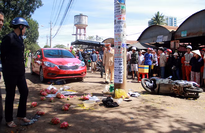 Hiện trường vụ tai nạn. Ảnh: Minh Quý.