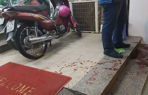 Hiện trường nơi xảy ra vụ cướp đâm người dân truy đuổi.