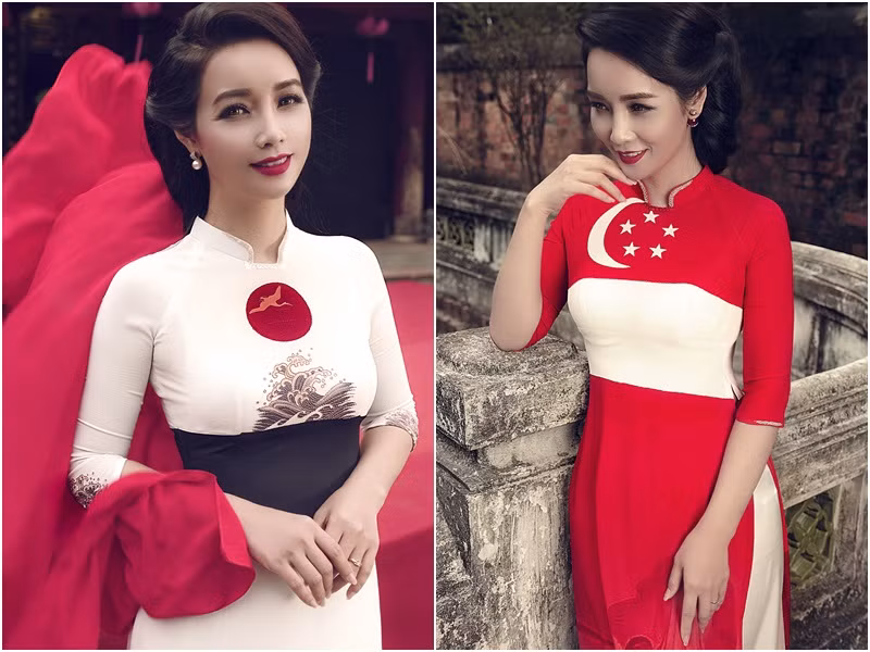 Bộ hình áo dài mang tên "Thế giới như tôi thấy" gồm 17 thiết kế tinh tế.