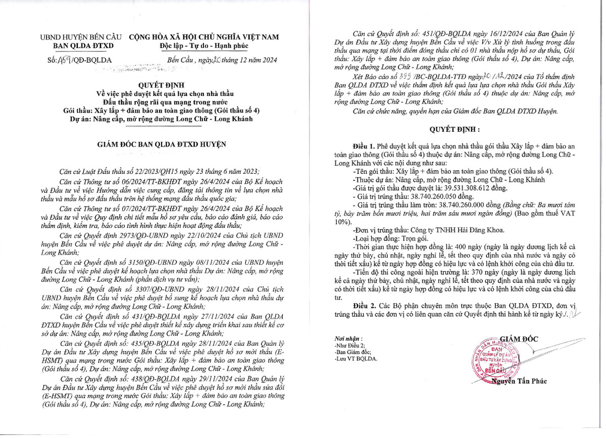Tây Ninh: Cty Hải Đăng Khoa "một mình một ngựa" trúng gói xây lắp gần 39 tỷ Tay Ninh: Cty Hai Dang Khoa