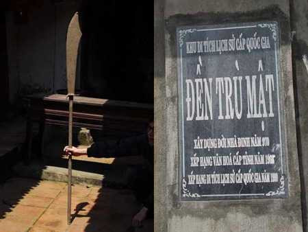 Thanh đao của dòng họ Ma còn lưu giữ tại đền Trù Mật