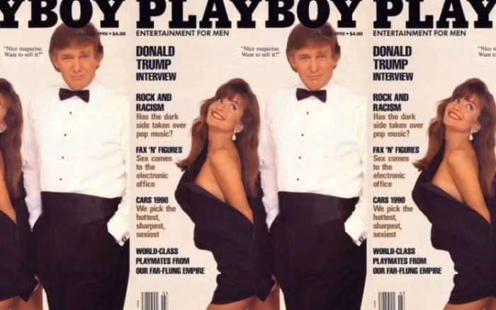  Ông Trump từng xuất hiện trên trang bìa tạp chí Playboy. Ảnh: BA.