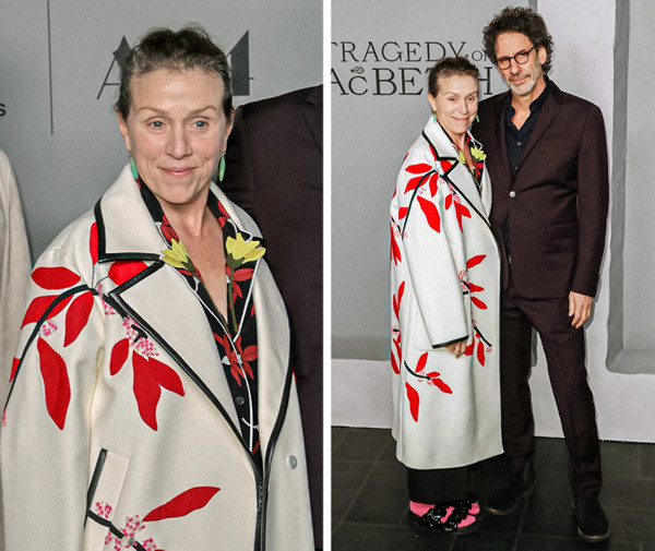 Frances McDormand chọn bộ cánh gây tranh cãi khá nhiều khi tham dự buổi ra mắt phim The Tragedy of Macbeth. Bộ đồ đến từ thương hiệu thời trang nổi tiếng song không “cứu vãn” được vẻ ngoài của người mặc. Không chỉ “dìm dáng”, trang phục này còn khiến Frances McDormand bị đánh giá thiếu chỉn chu.
