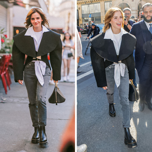 Emma Watson hiếm khi tham dự sự kiện thời trang song sự góp mặt của cô tại Tuần lễ Thời trang Paris 2022 vừa qua lại không được đánh giá cao. Nữ diễn viên khiến người quan tâm xôn xao khi mặc mẫu jean rách phối với áo khoác dáng rộng mang phong cách thập niên 80. Các tạp chí nổi tiếng đều cho rằng, bộ đồ không chỉ tạo vẻ ngoài lạc lõng mà còn “dìm dáng” cô nàng người mẫu.